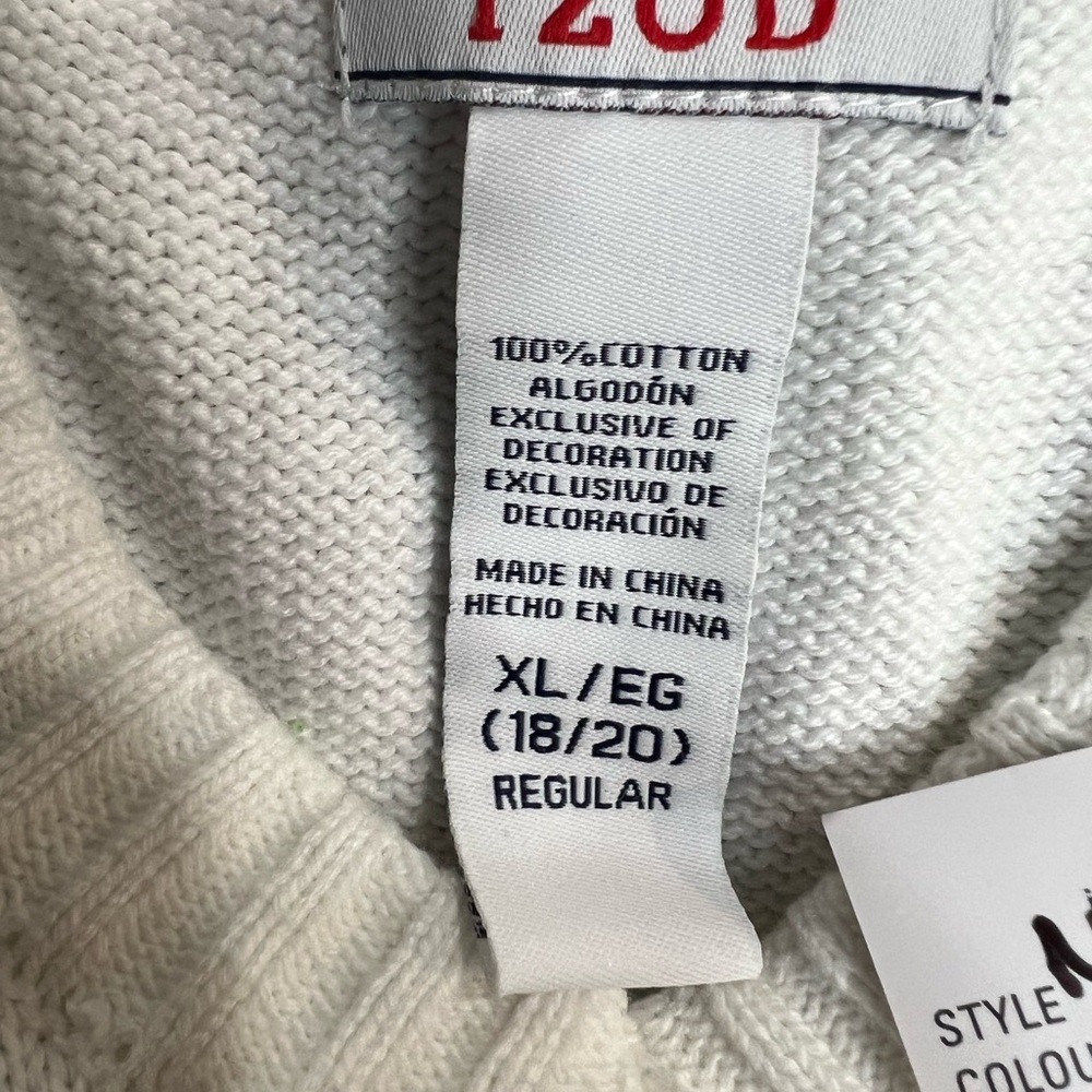 IZOD Cotton Knit Sweater in Cream - Picture 4 of 5